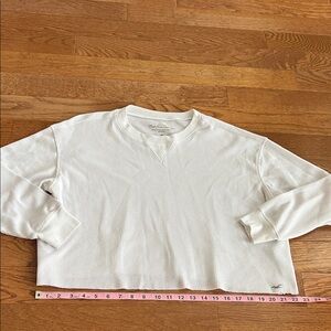 Hollister White Ribbed Long Sleeve Top